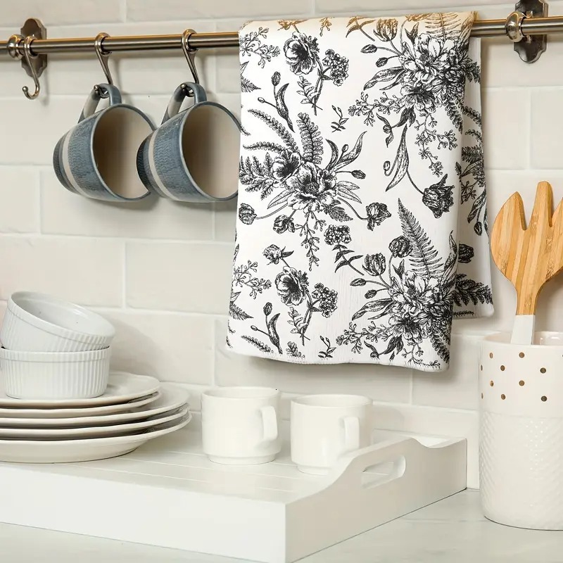 New Dish Towel Spring Summer Floral Print Hot-Selling Kitchen Cloth Scouring Pad ddmythur