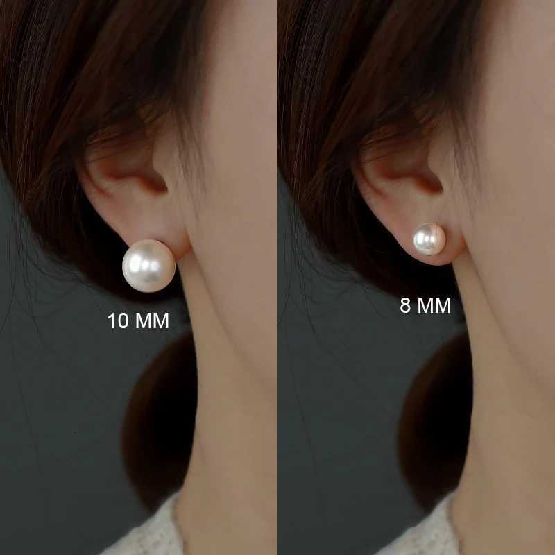 925 Silver Needle Simple Exquisite White Pearl Stud Earrings For Women Girls Minimalist Ear Jewelry Gifts Size 3/6/8/10mm XJ250718