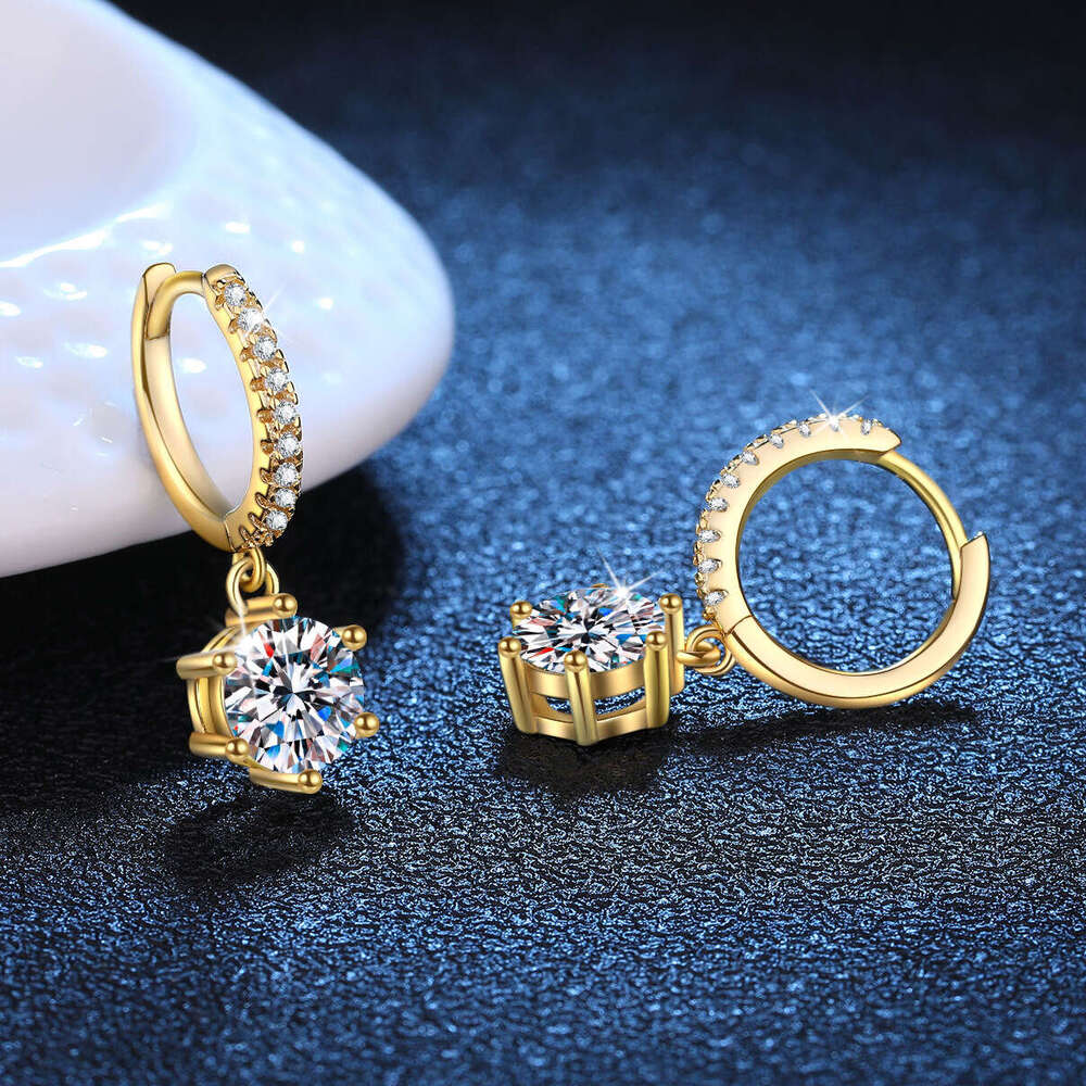 s Sterling Sier Classic Six-Claw Earrings D Color Moissanite 1 Carat 140