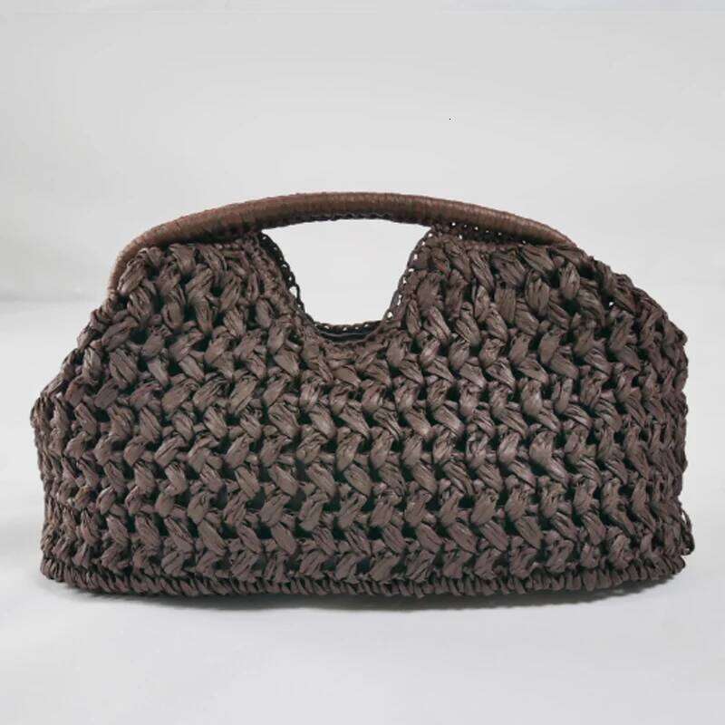 New Hhand Woven Ladies Handbag Straw Shoulder Fashionable Raffia Crossbody Beach Summer Versatile Women's Bag