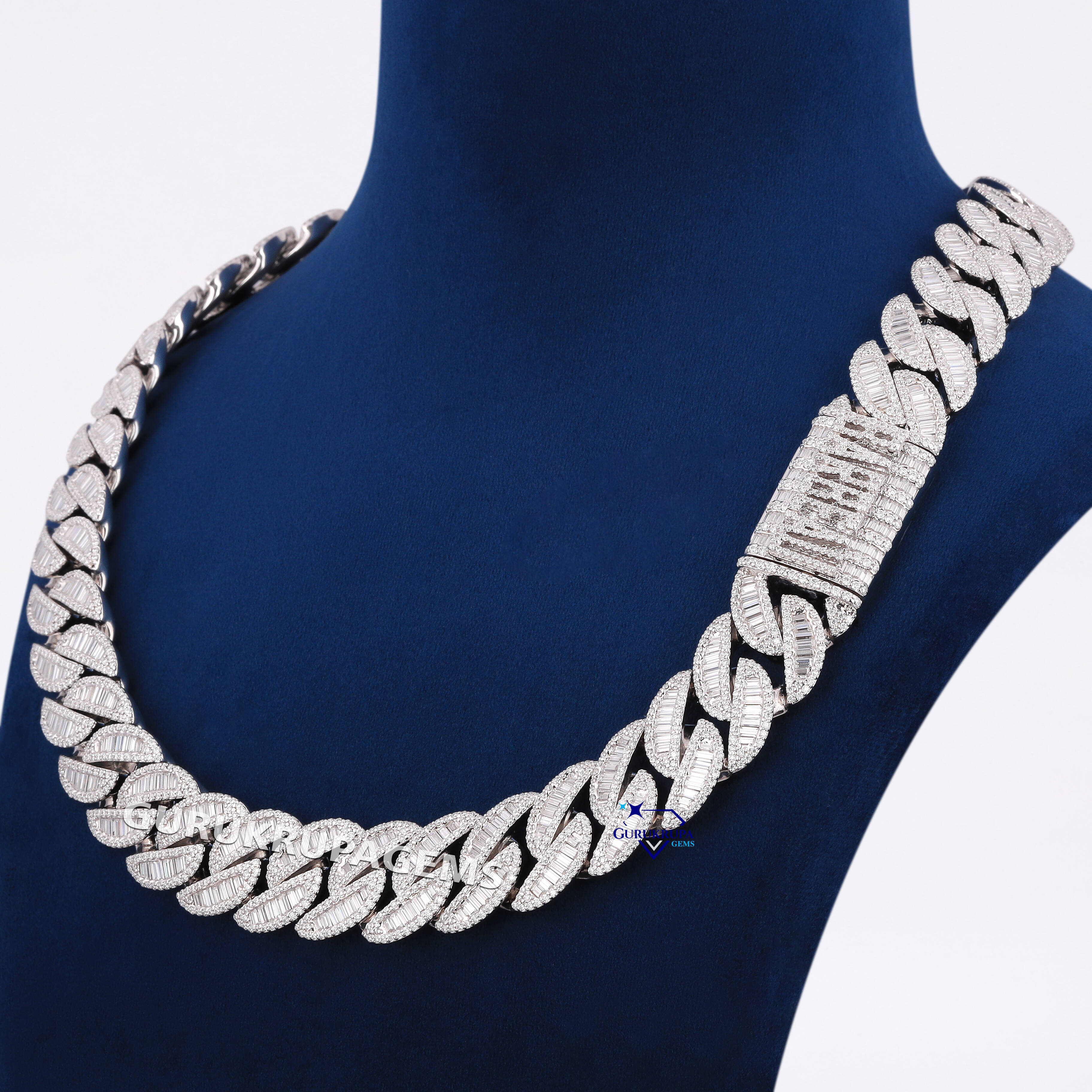 Hip Hop High Quality Heavy 925 Sterling Silver 20 MM Moissanite Diamond Cuban Link Chain for Mens Necklaces