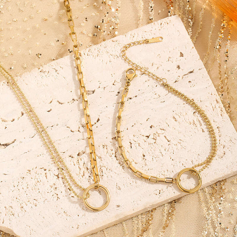 Light Geometric Minimalist Titanium Steel Bracelet Niche Design Summer Versatile Elegant High-end Sense Round Ring Jewelry for Women