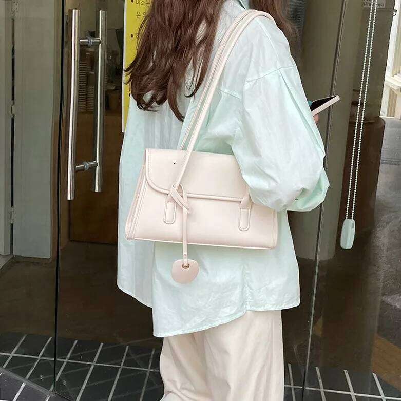 Designer Bag Fashion Women Shoulder Bags 2024 Summer Simple Female Handbags PU Leather Tassel Underarm Bag Casual Ladies Tote White