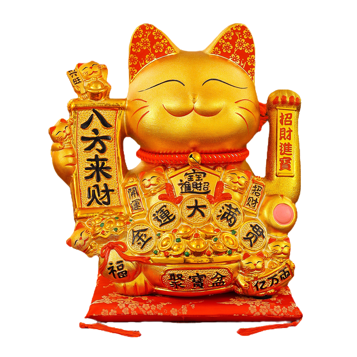 Ceramic Animated Cat Sculpture - Home Decor & Wealth Symbol Ornamentation for Modern Dwellings