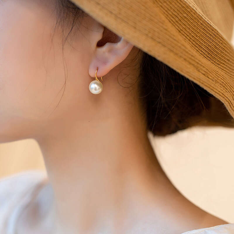 Elegant Shijia Hook Earrings for Women, Light High-end Sense Ear Jewelry, Pure Sier Earrings, Niche Pearl Studs