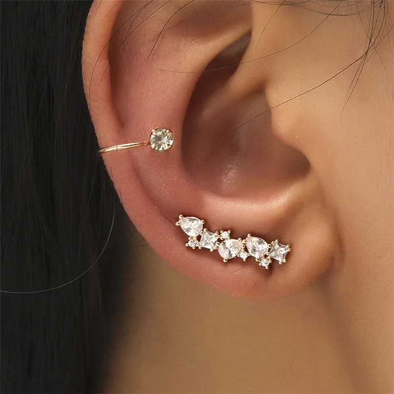 Bohemian No Piercing Crystal Rhinestone Ear Cuff Wrap Stud Clip Earrings for Women Girls Trendy Earrings Jewelry Bijoux XJ250718