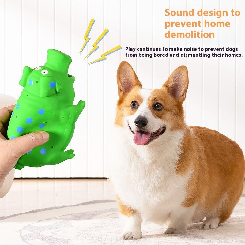Latex Chewing Pig Dog Toys Bite-Resistant Grunting Oinks Squeaker Pet Teeth Cleaning Supplies Interactive Toys Dog Accessories 2pcs/Pack