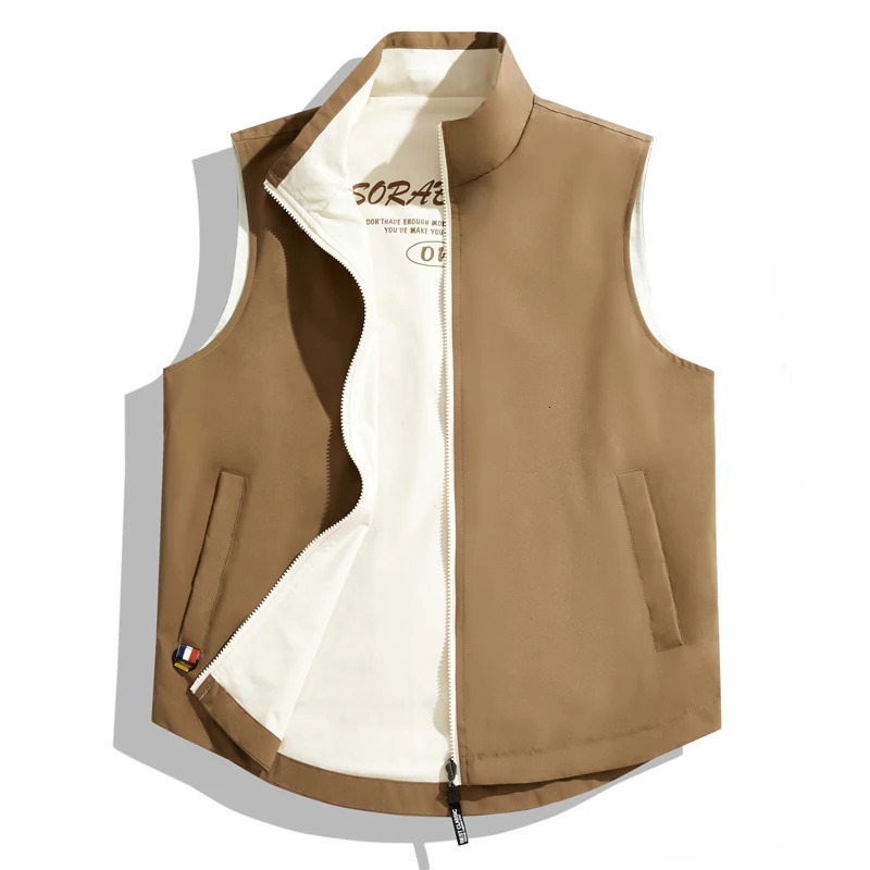 Mens Breathable Tooling Vest Men Doublesided Fishing Loose Solid Color Summer Outdoor Leisure Pography Clothes 250707