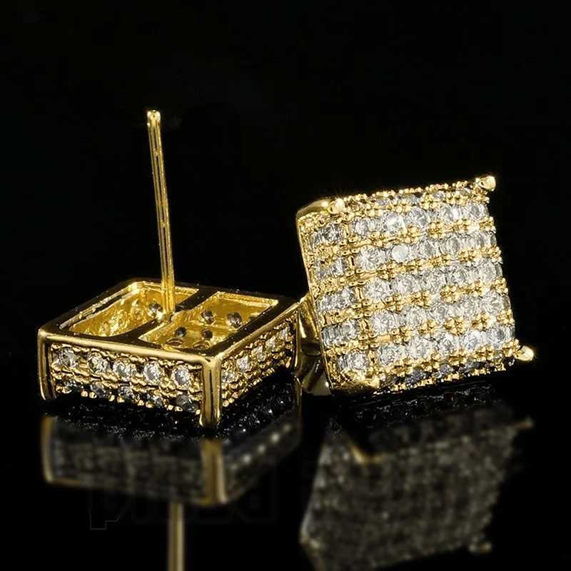8 Women Men Stud Earrings Classic Square Shaped Ear Stud Piercing Sparkling Cubic Zirconia Daily Wearable Versatile Jewelry XJ250718