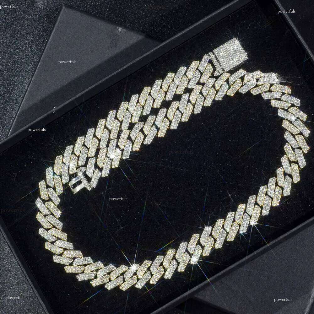 Sterling Silver Customized Moissanite Cubic Zirconia Pendent with Diamond Accents - Gold Plated Cuban Link Chain for Him