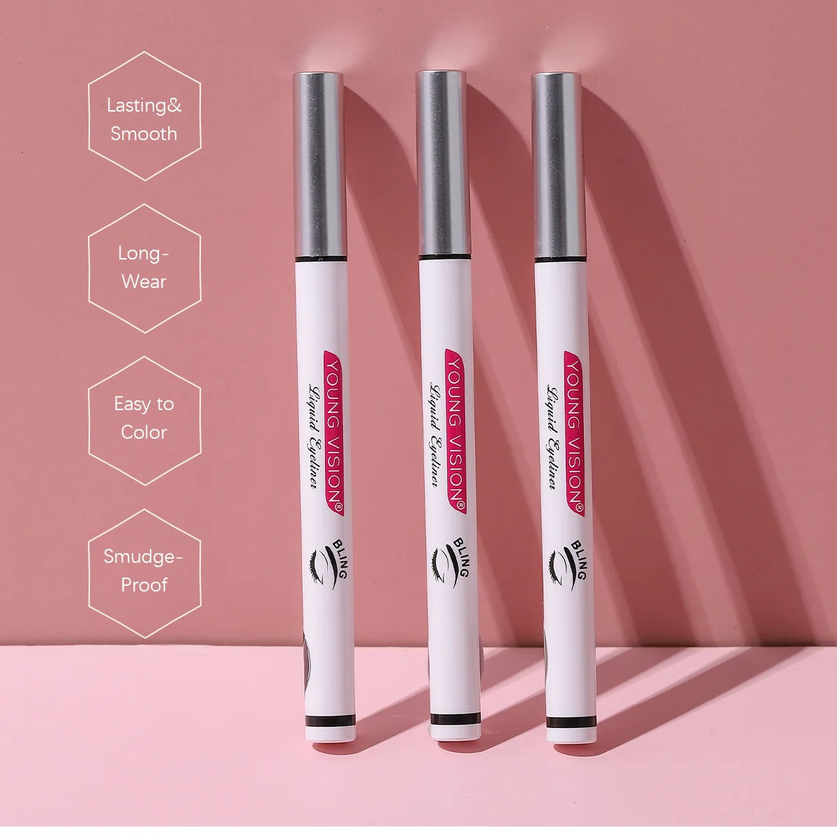 YOUNG VISION 5-color suit waterproof and stain free sponge head eyeliner pen rapid forming eyeliner liquid 250716