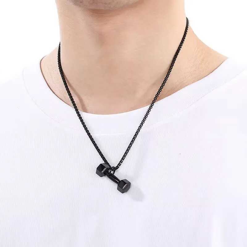 igh Quality Stainss Steel Men Necklace With Dumbbell Pendant Personality Men Fashion Jewelry W250718