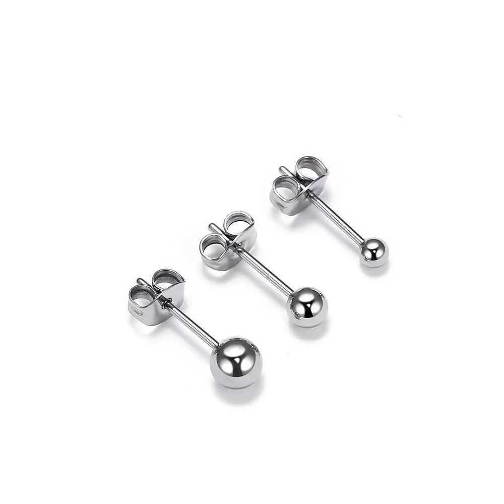 3 Pairs Fashion Style Stainless Steel Round Ball Stud Earrings For Women Men Classic Style Daily Earring Wear Jewelry Gifts XJ250718