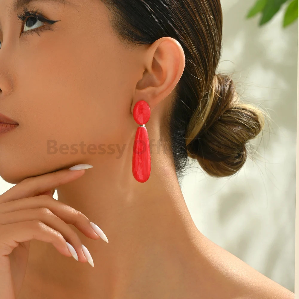 Fashion Geometric Big Dangle Earring For Women Quality Elegant Party Wedding Long Pendant Vintage Jewelry Accessories 250716