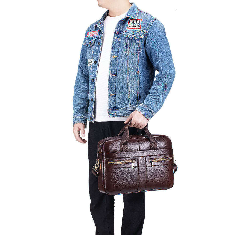 Fashion Business Briefcase Handbag Shoulder Crossbody Laptop Men's Bag - view 4