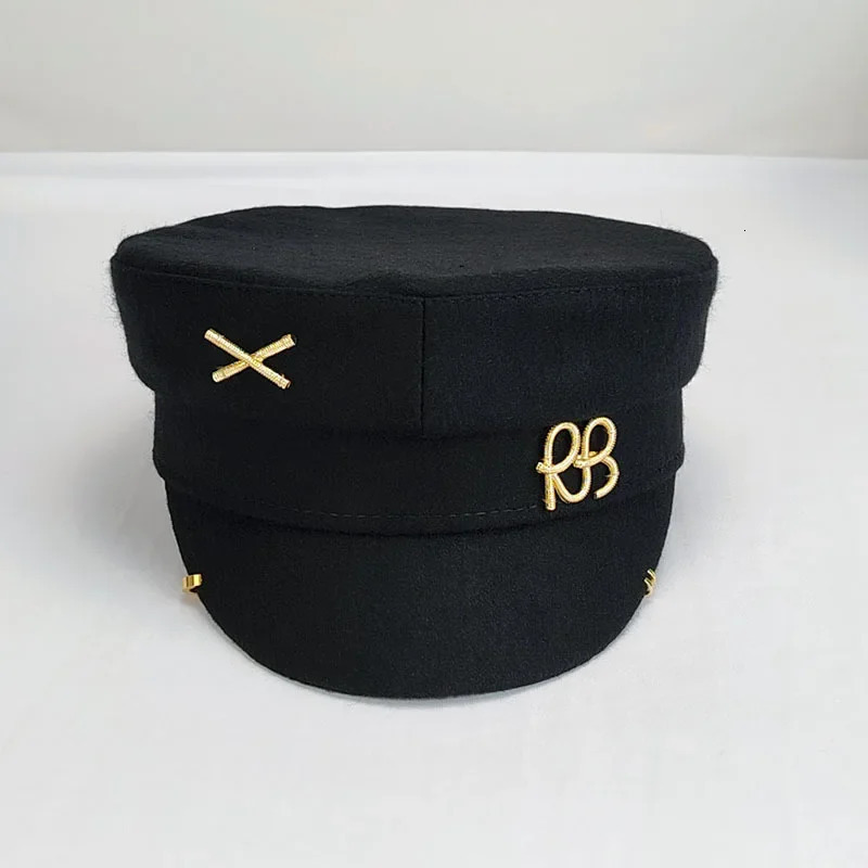 Earring Woolen sboy Caps for Women Letter RB Militray Hat Flat Top Cap Casual Gorras Visor Navy Hats 250717