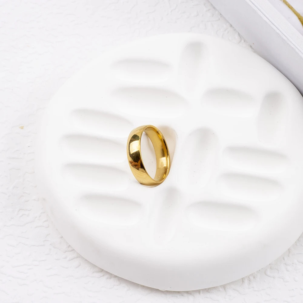 50Pcs/Lot Wholesale Smooth Stainless Steel Ring For Men Women Party Wedding Finger Jewelry Accessories Mix Width 2/4/6mm 250716