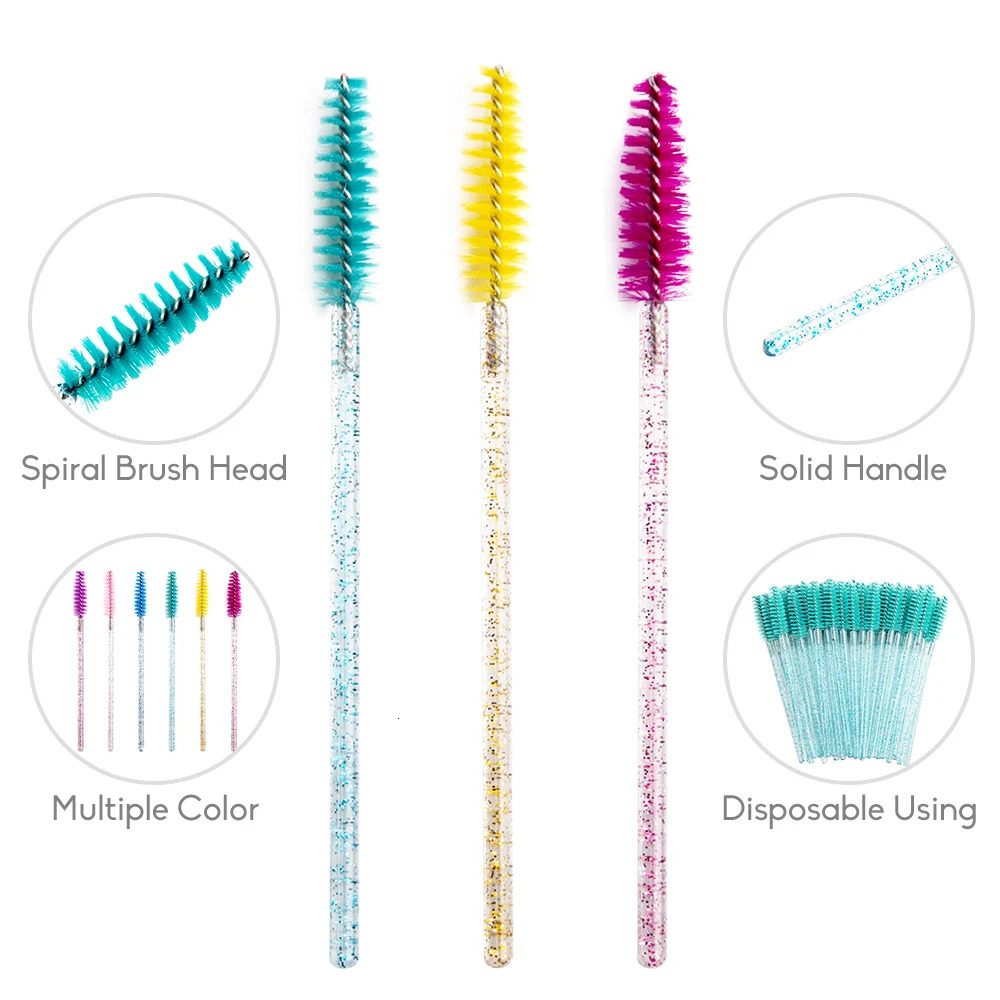 10020 Disposable Mascara Wands Applicator Eyelash Brush Spoolies for Eye Lash Eyebrow and Makeup Crystal Cosmetic 250714