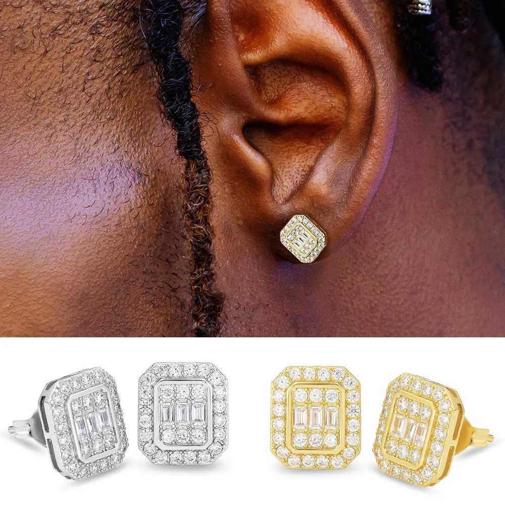 Hip Hop Rock Ear Stud Earrings for Men Iced Out Cubic Zirconia Bling Cartilage Accessories Mens Hippie Jewelry Wholesale OHE143 XJ250718