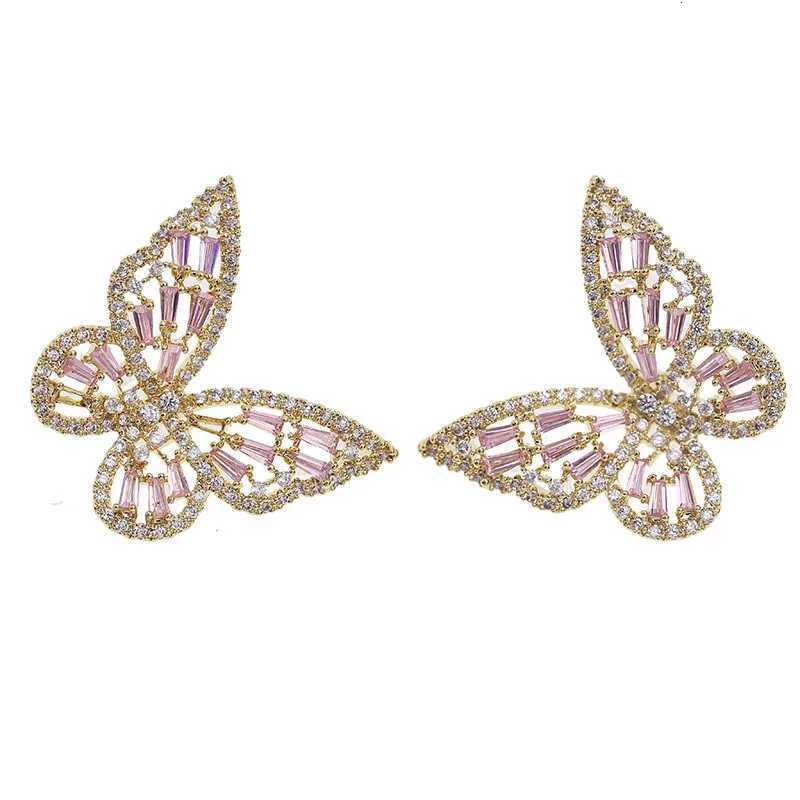 2023 New Butterfly Zircon Earrings Womens Korean Luxury Jewelry Literary Style Earrings Net Red Temperament Simple New Earrings XJ250718