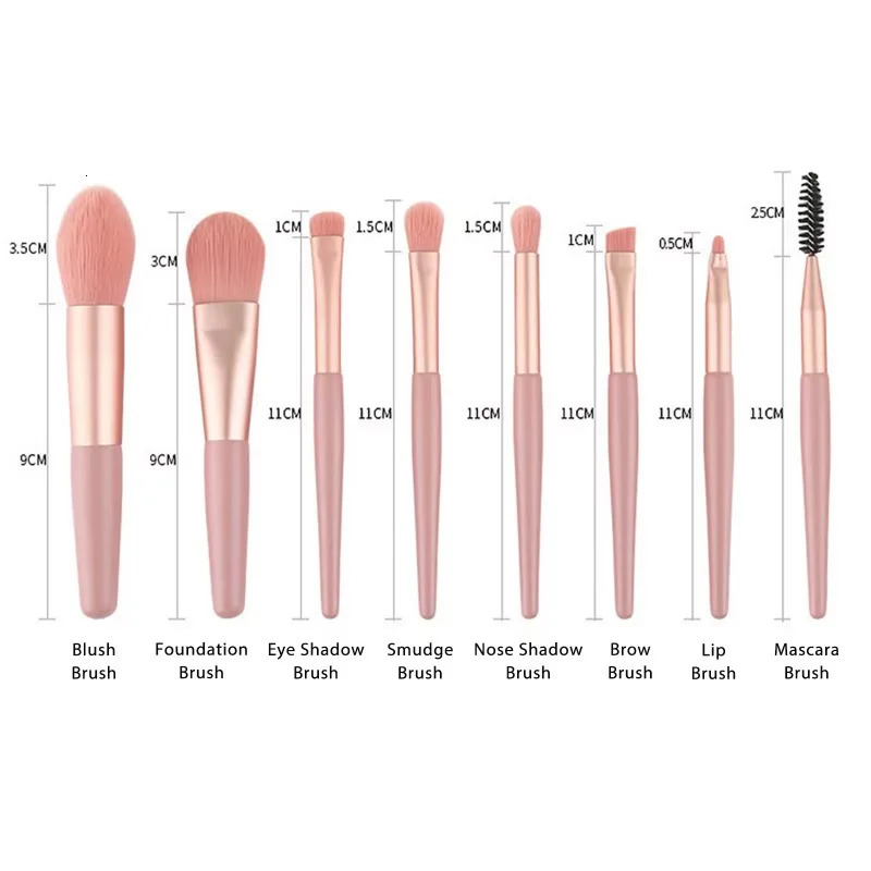 Portable 8Pcs Eyeshadow Foundation Blending Makeup Brush Soft Fluffy Cosmetics Concealer Makeup Brush Professional Make Up Tool 250716