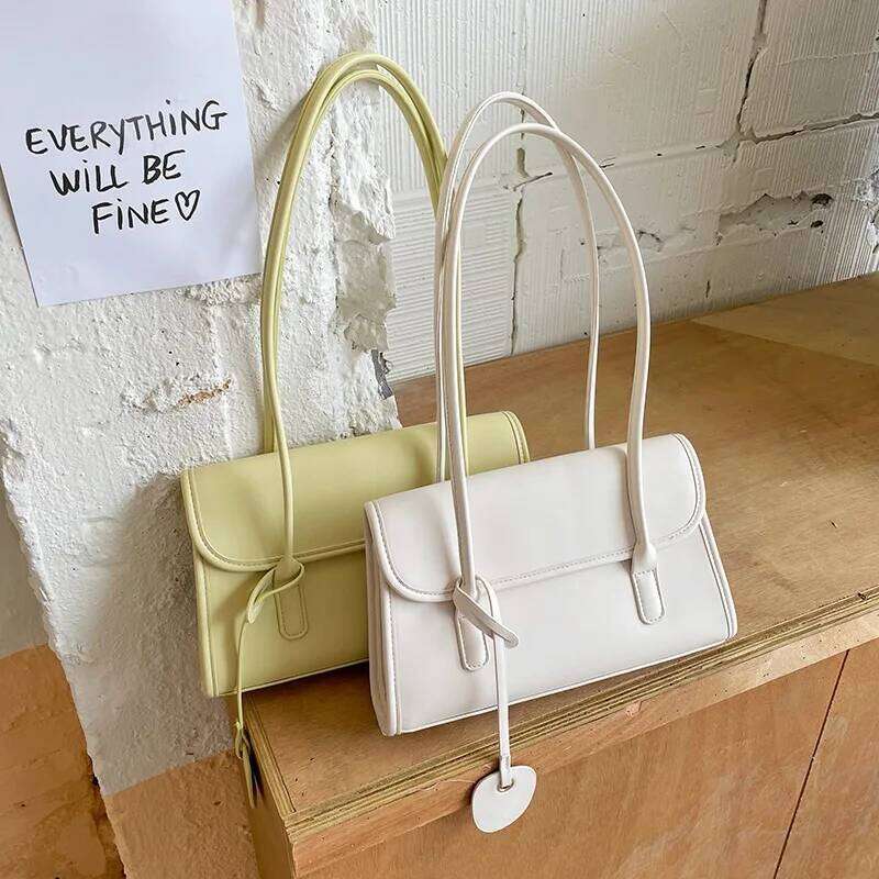 Designer Bag Fashion Women Shoulder Bags 2024 Summer Simple Female Handbags PU Leather Tassel Underarm Bag Casual Ladies Tote White