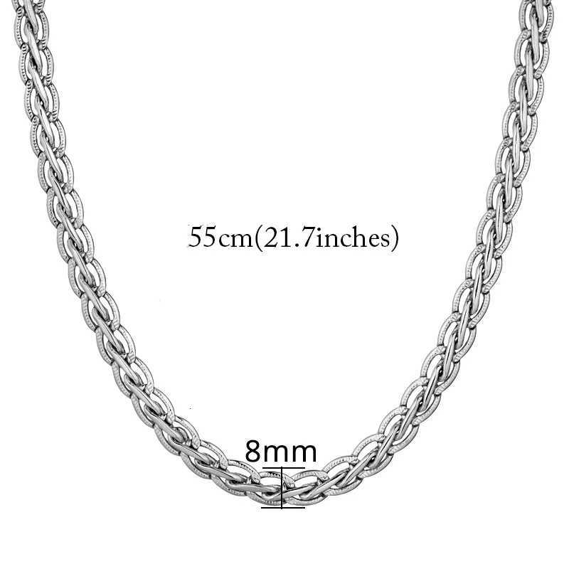4MM 8MM Tail Chain Necklace for Men Wen Punk Long Stainless Steel Chain Chokers Silver Color Solid Metal Necklace W250718