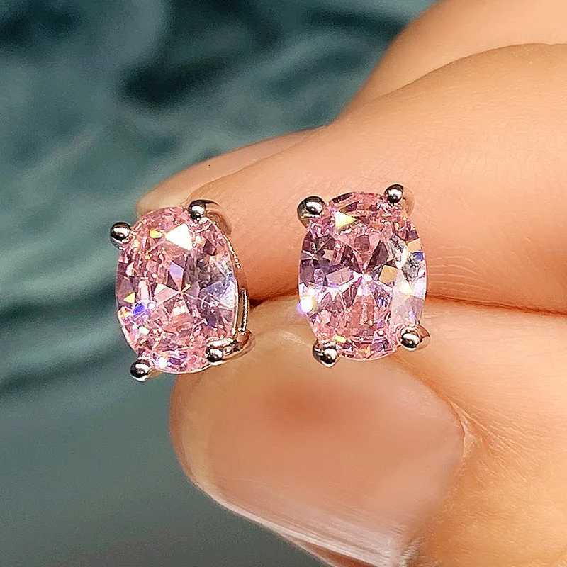 8 Simple Stud Earrings with Oval CZ for Girls Daily Wear Ear Accessories Teens Low-key Womens Earrings Statement Jewelry XJ250718