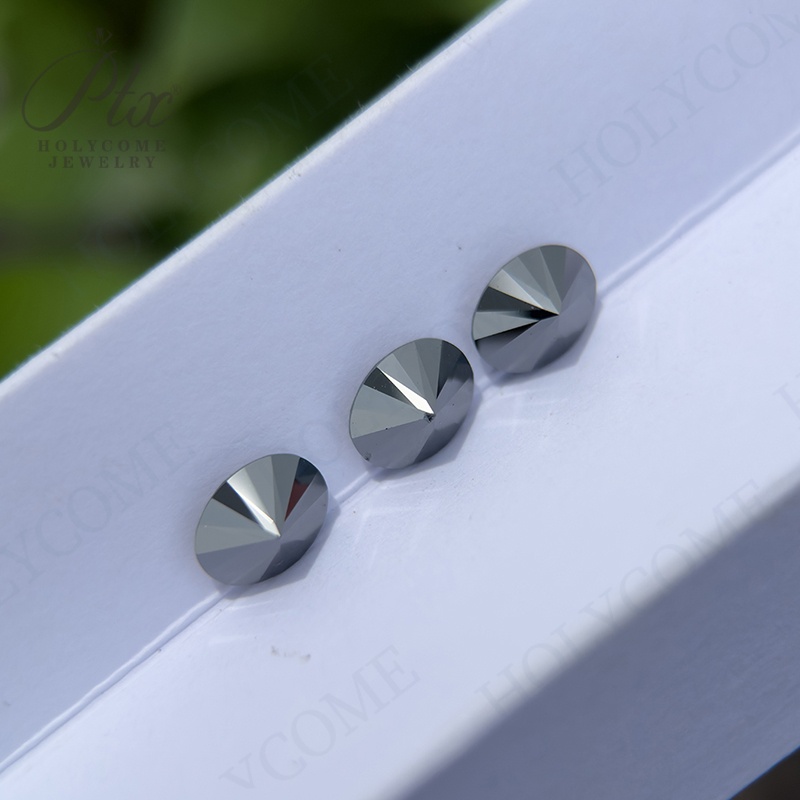 Holycome Black Color Loose Moissanite Stone Oval Cut 0.1~10ct VVS1 Moissanite Gemstones for Diamond Ring with GRA Certificate Precious Gems