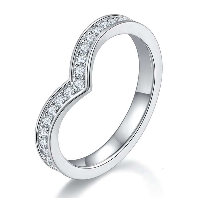 2024 Unique Moissanite Band S Silver Jewelry Niche Style Elegant Women's Ring
