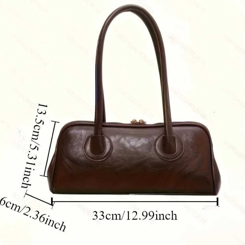 1pc Fi Faux Leather Shoulder Bag Elegant Handbag with ing Detail Versatile Top-Handle Purse Y250718