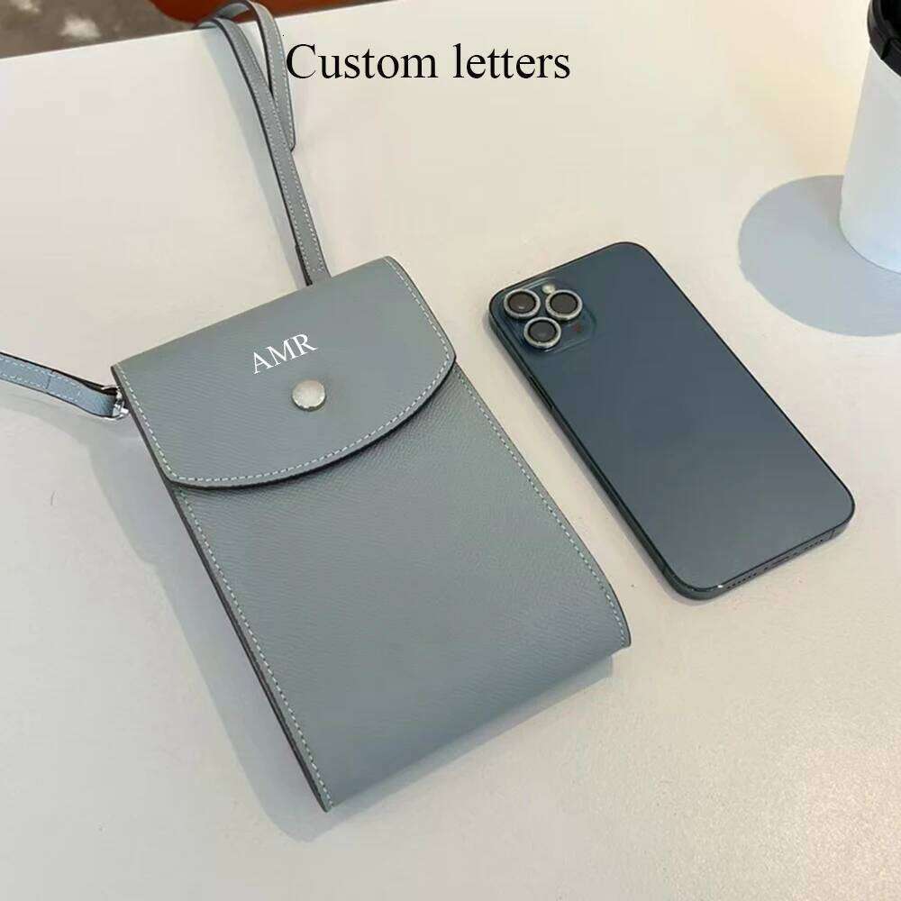 Fashion Palm Leather Phone Custom Letters Small Sling Shoulder Bag Personalize Name Women Crossbody New Handbag