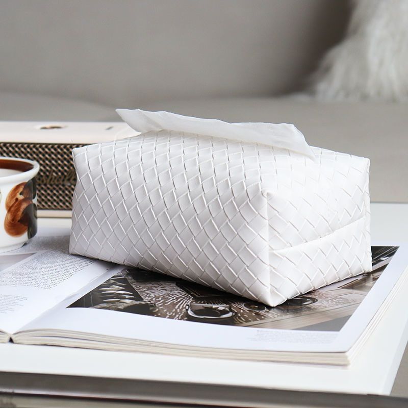Woven Living Room Light Leather Tissue High-end Home Coffee Table Napkin Storage Box ddmythur