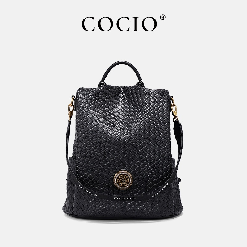 COCIO designer New large capacity backpack made of genuine leather simple high-quality vintage multifunctional backpack
