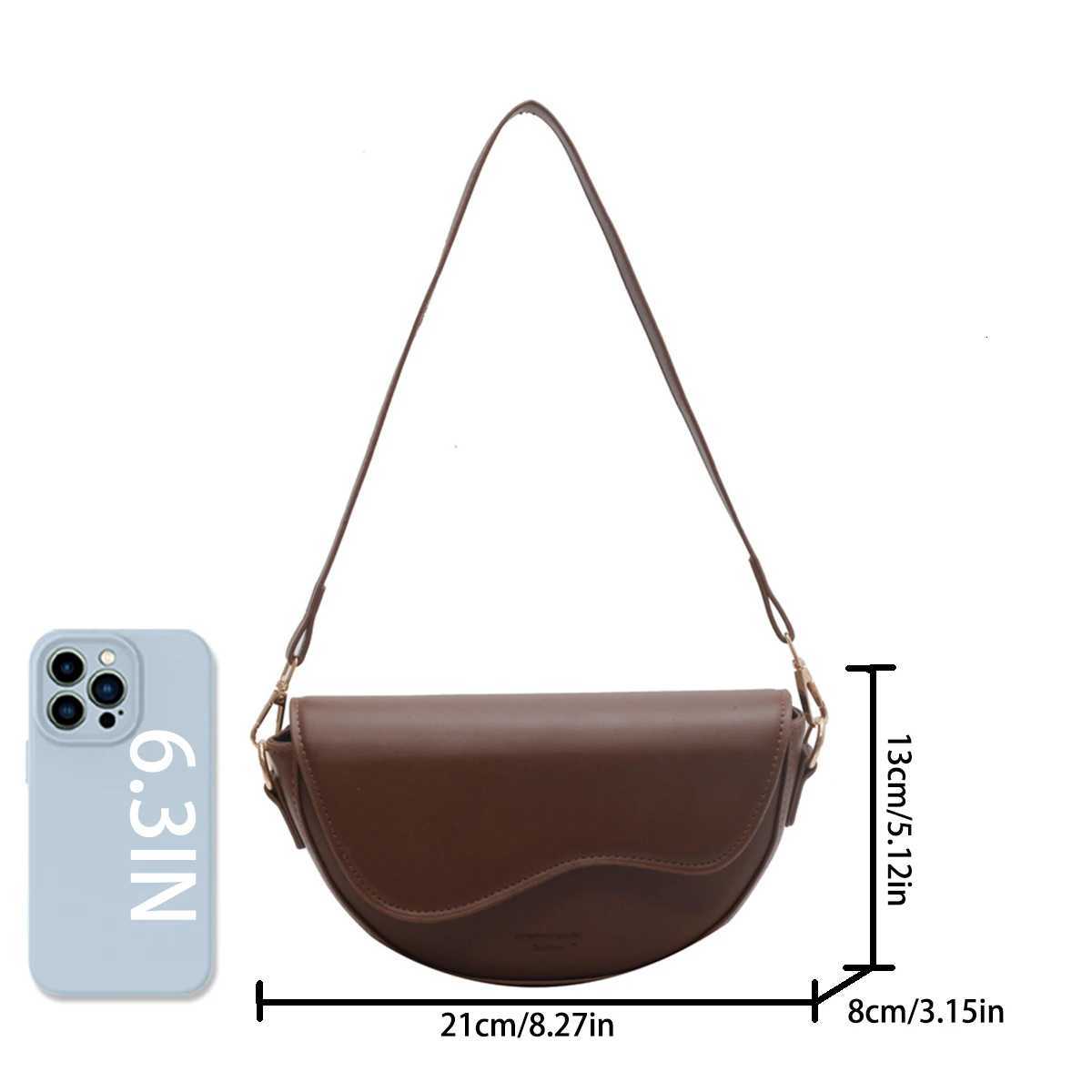Fi Letter Minimalist Solid Color Crossbody Bag Lightweight PU Magnetic Flap Adjustable Strap Shoulder Bag for Daily Commute Y250718