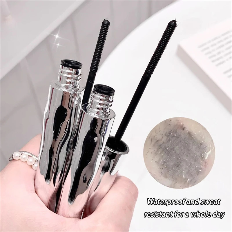 Silver Silk Fiber Matte Mascara Makeup Ultra-Fine Brush Lengthens Eyelashes Waterproof Fast Dry Eyelash Extension Mascara Makeup 250717