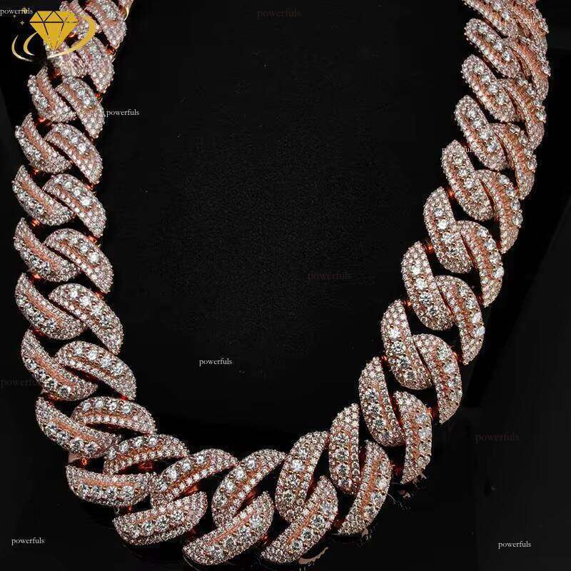 Fashion Jewelry VVS Moissanite Necklace Sier Frameless Iced Out Hiphop Cuban Men's Chain