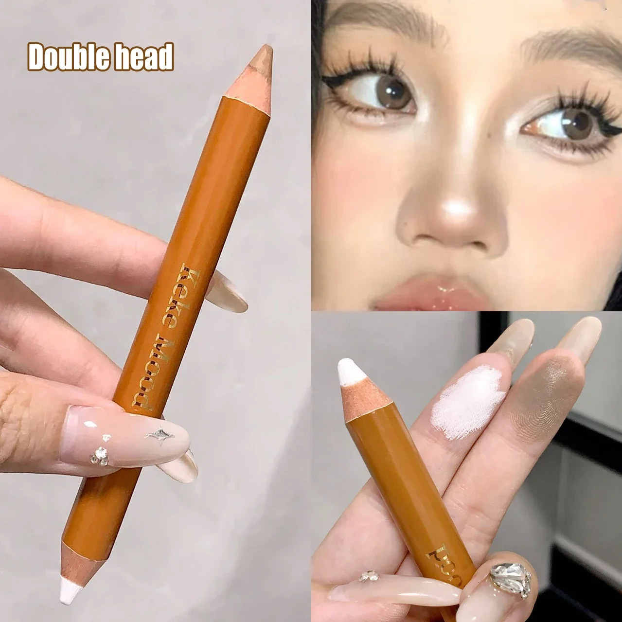 Dual Cream Face Contour Stick Double Head Contouring Highlight Pencil Long Lasting Smooth Easy-to-Blend Contouring Makeup Pen 250717