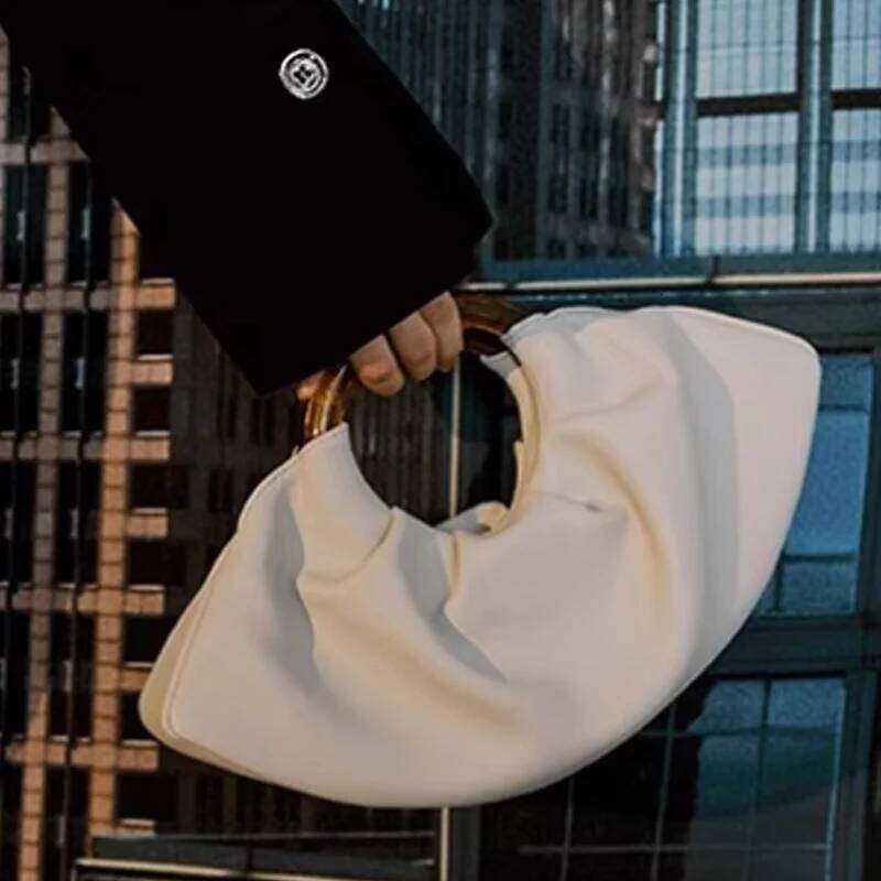 2025 New Design Women Handbag Fashion Folding Cloud Acrylic Circular Handle Dumpling Bag