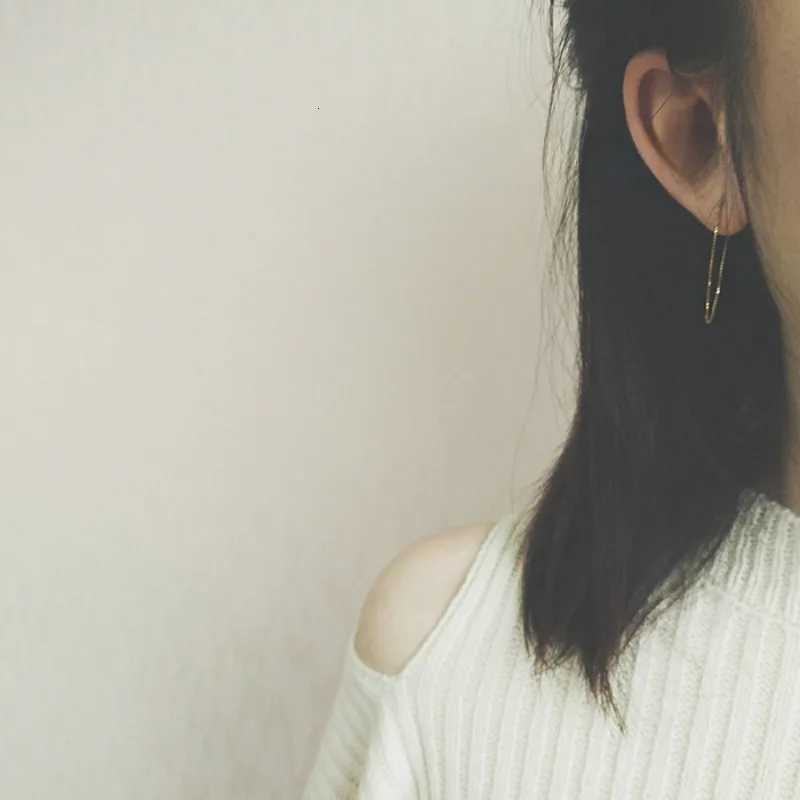 925 Sterling Silver Chain Pendant Drop Earrings for Women Minimalist Dangle Korean Fashion Earrings Summer Jewelry XJ250718