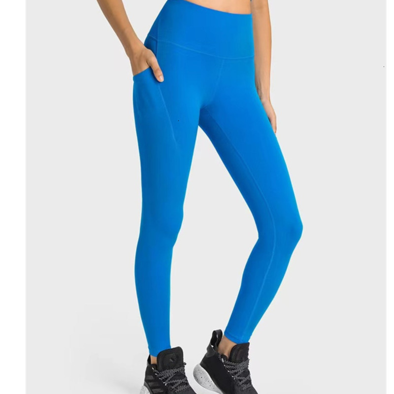 Women Yoga Leggings Push Fitness Ninth Length Soft High Waist Side Pocket Hip Lift Elastic Casual Jogging Pants 7 Colors