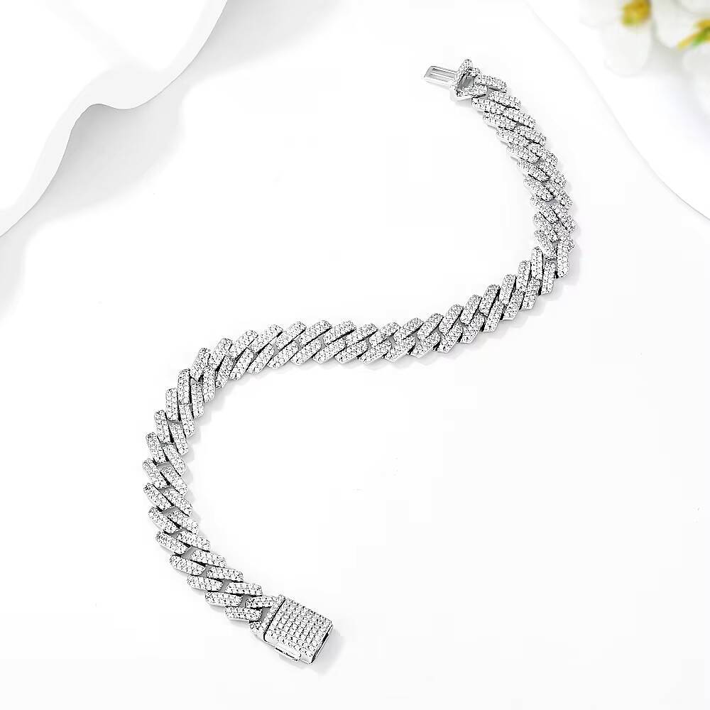 New Arrival 925 Sterling Silver Cuban Chain Classic Mens High End Cuban Chain Bracelet Accessories
