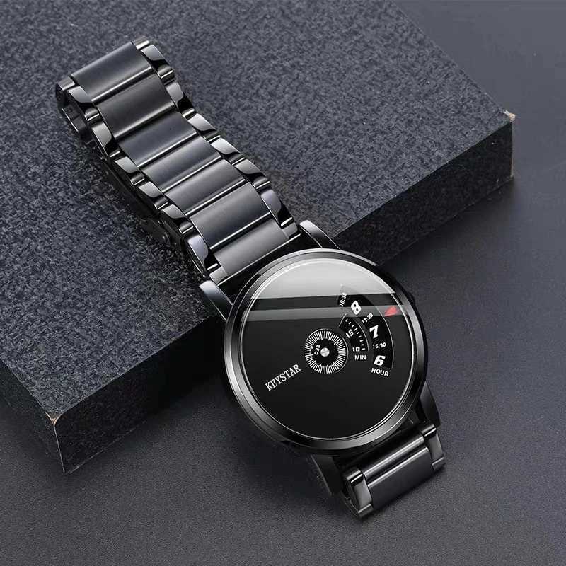 uthai cq136 watch for mens light luxury quality stainless steel korean edition student waterproof trend fashion quartz clock W250718