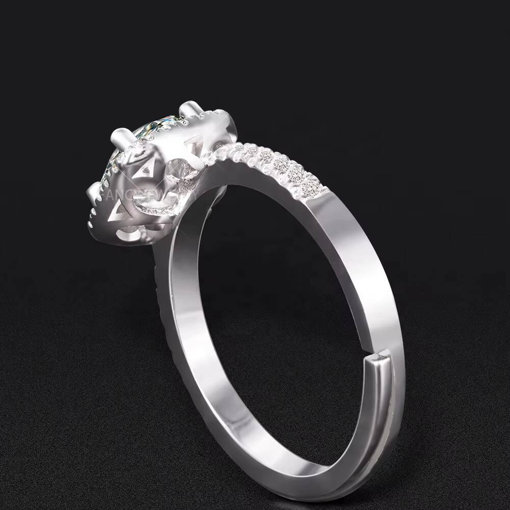Custom Wedding Jewelry Moissanite Diamond Stone White Gold Ring