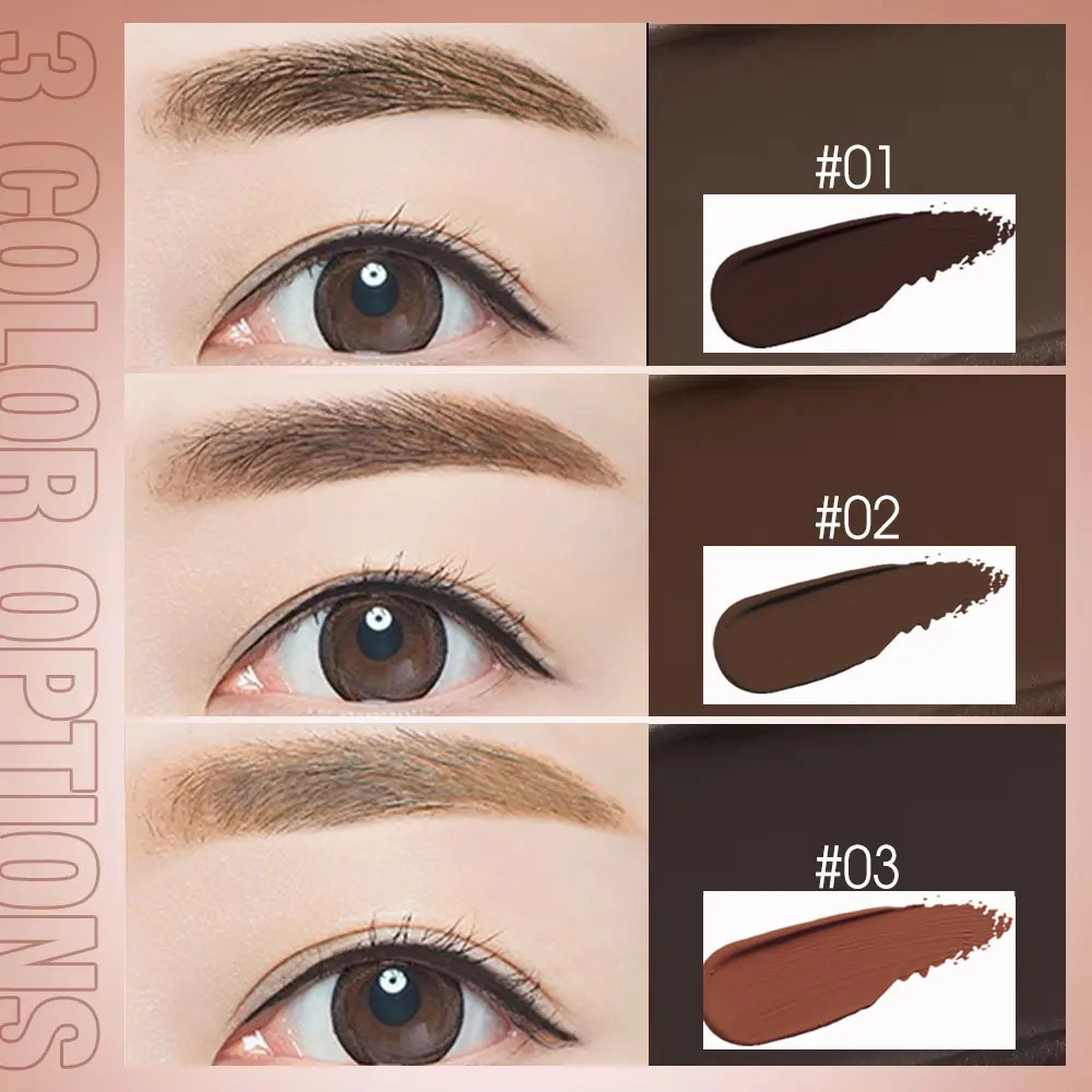 3Color Eyebrow Pomade Eyebrow Eyeliner Gel Waterproof Long-lasting Tinted Sculpted Brow Gel with Brush Eyebrow Stamp Pencil Kit 250712