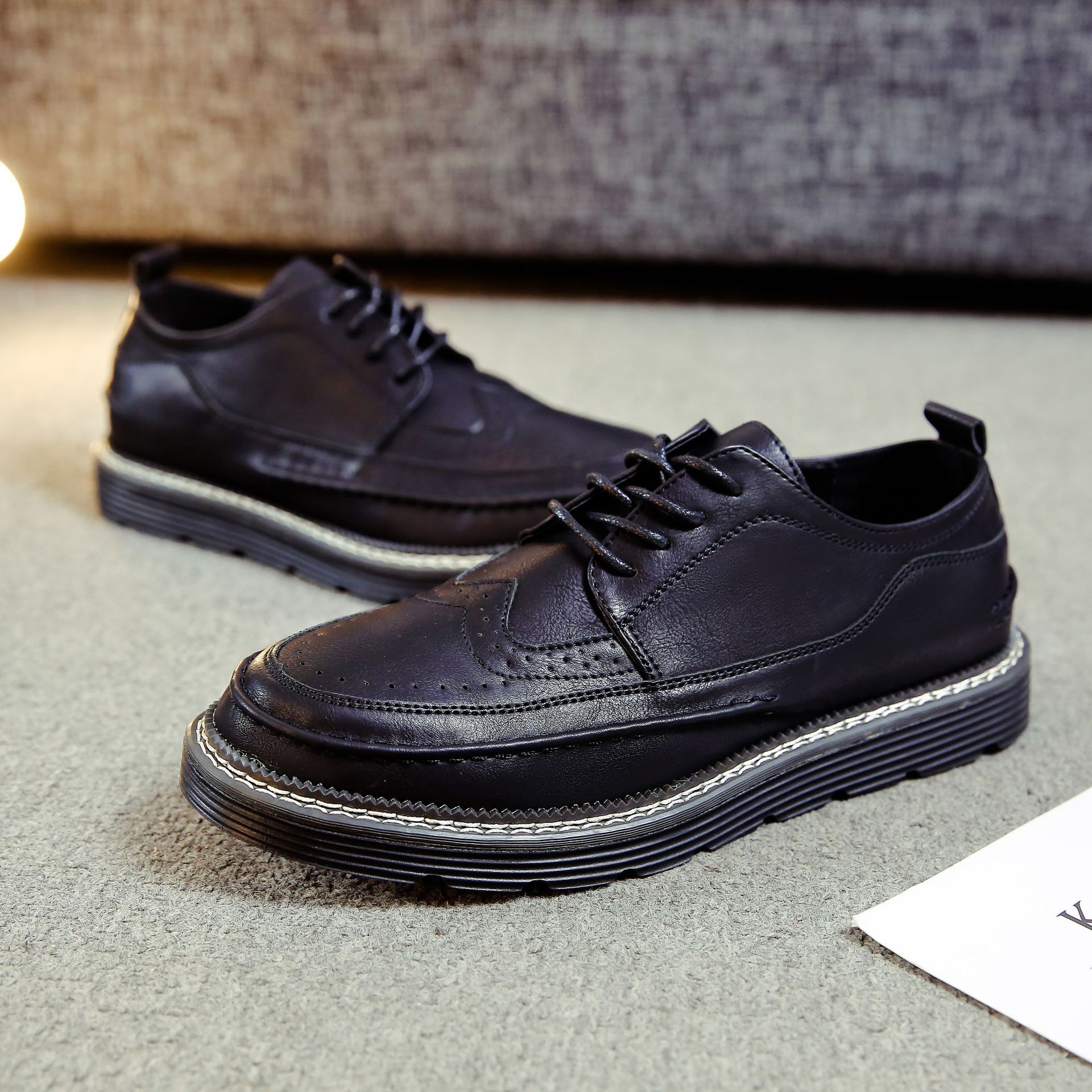 Stylish Fashion Vintage Men Solid Leather Shoes Walk Shoes Slip On Leather Flat Soft Sole Black Burnishion Business Formal Wedding Shoes Casual Shoes
