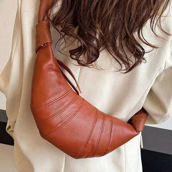 2025 Genuine Leather Croissant Hobo Bag, Women's Crossbody Purse, Vintage Textured Shoulder Tote for Daily Outfits Travel