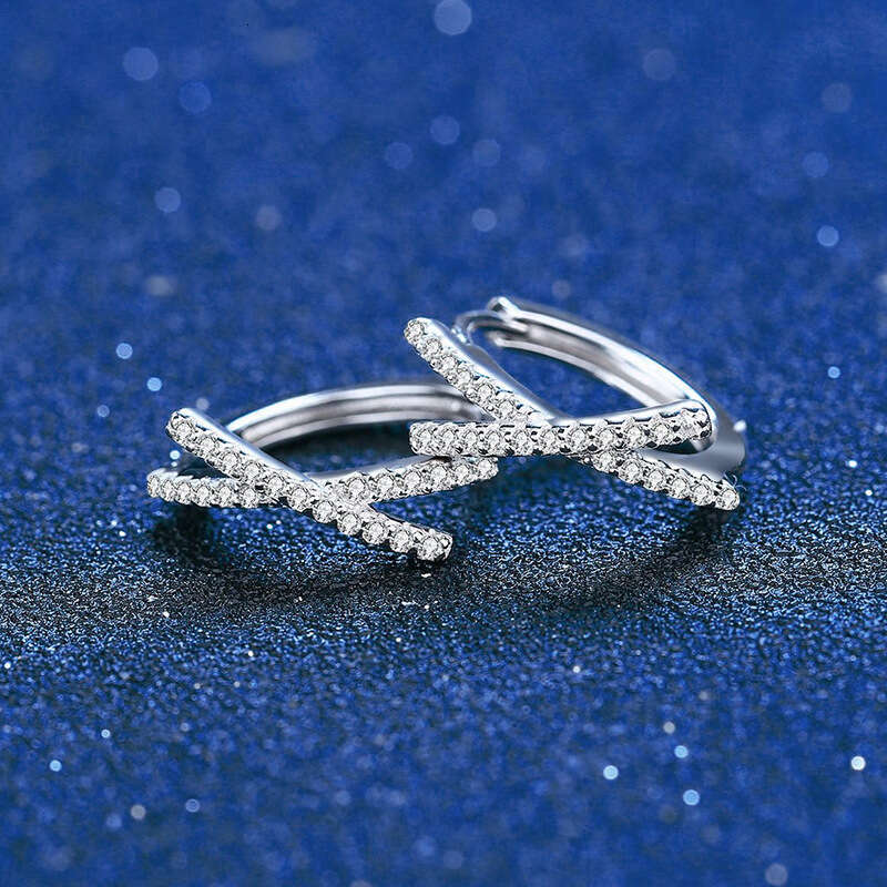 S Pure Sier Plated PT950 Bow High-end Precision Stud D Color Moissanite Earrings for Women bae