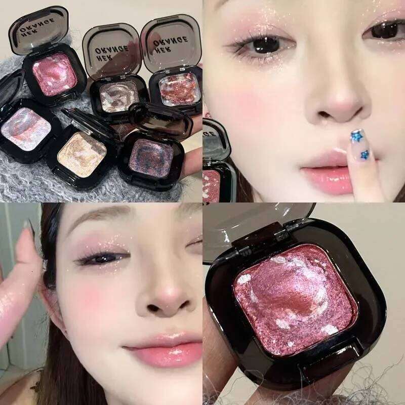 Creamy Marble Eyeshadow Palette Veety Smooth Sparkle Shimmer Monochrome Shadow Long-Lasting Silkworm Brighten Highgloss X250719