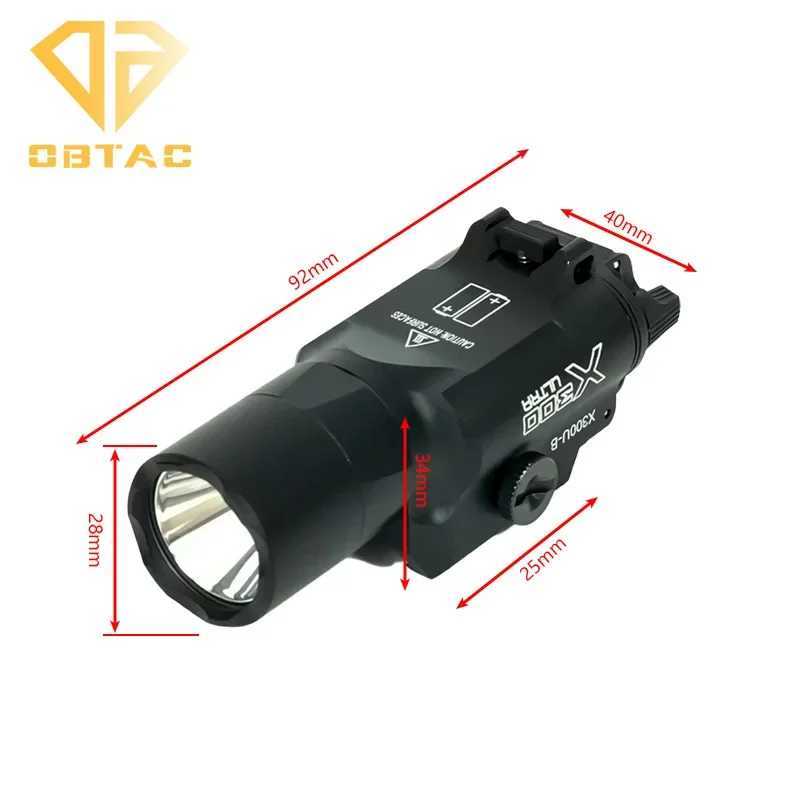 300U-B Tactical X300UB Scout Light Airsoft Weapon Hanging Light Strobe D Hunting Metal X300U-B Flashlight Fits 20mm Rail XJ250718